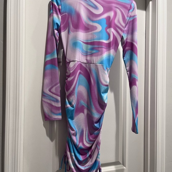 Bar III‎ Women's Pink and Blue Swirl Dress - Picture 3 of 7